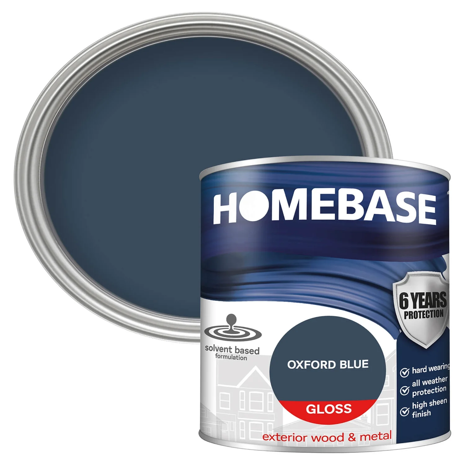 Homebase Exterior Gloss Paint - Oxford Blue 750ml 3 Homebase Exterior Gloss Paint - Oxford Blue 750ml