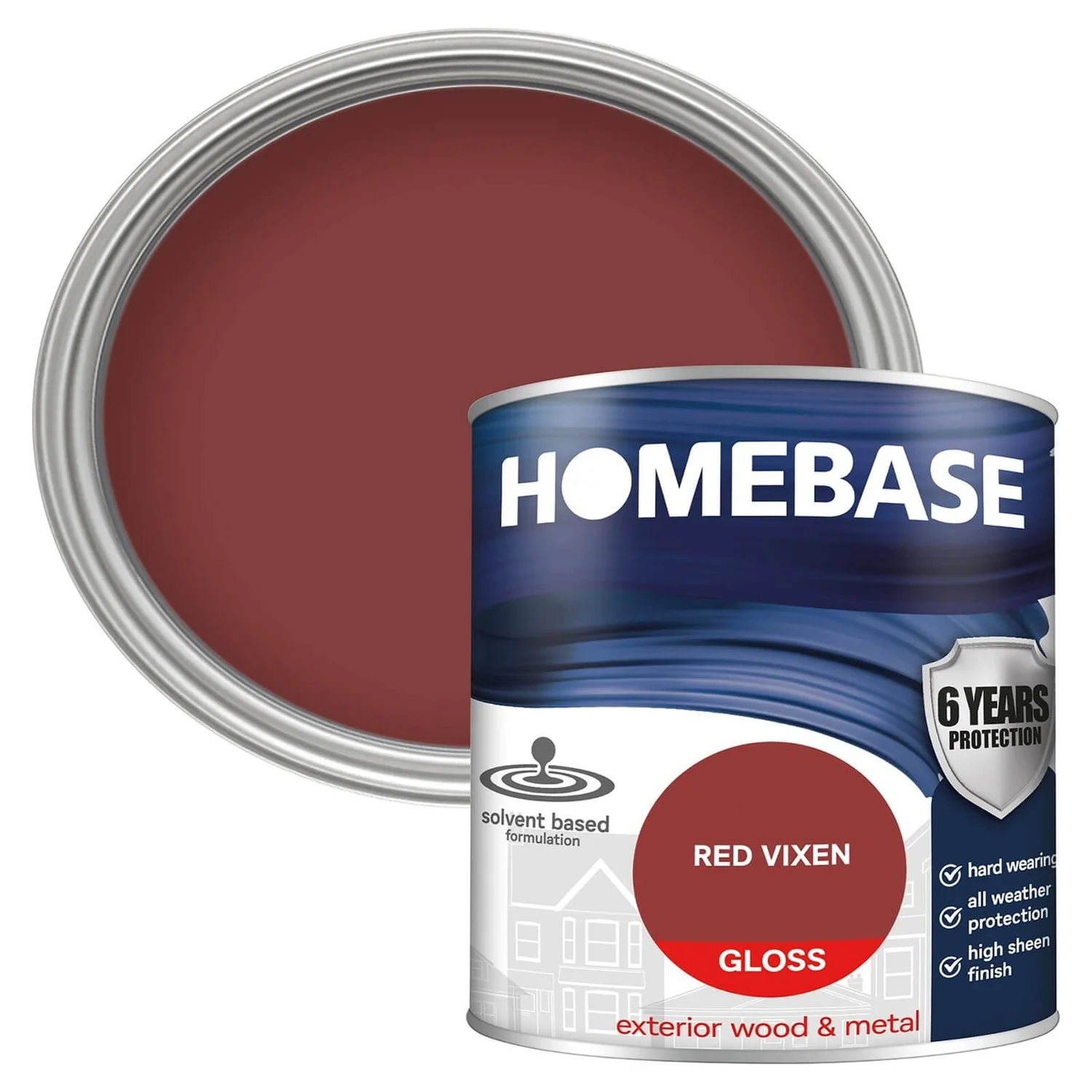 Homebase Exterior Gloss Paint - Red Vixen 750ml 3 Homebase Exterior Gloss Paint - Red Vixen 750ml
