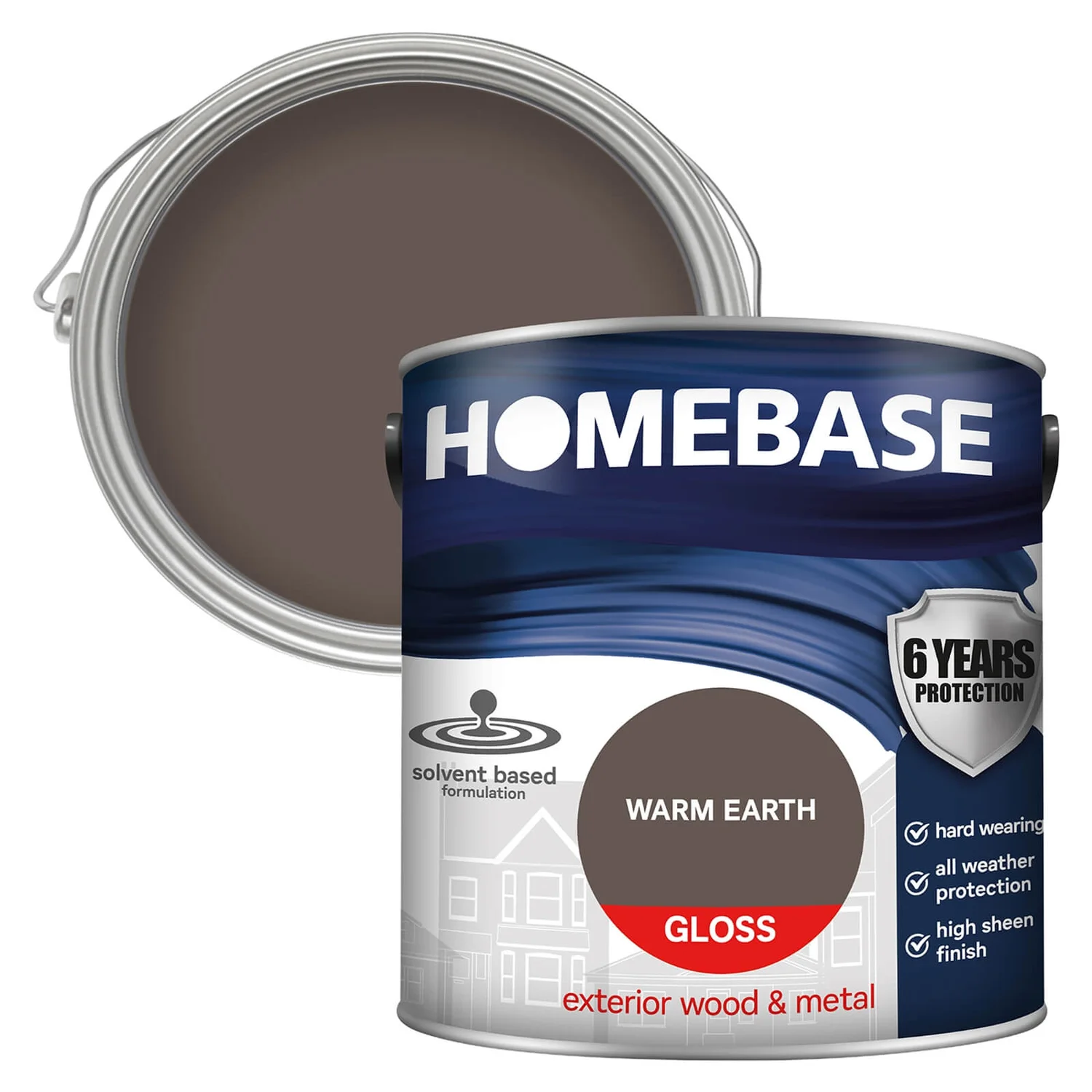 Homebase Exterior Gloss Paint - Warm Earth 2.5L 3 Homebase Exterior Gloss Paint - Warm Earth 2.5L