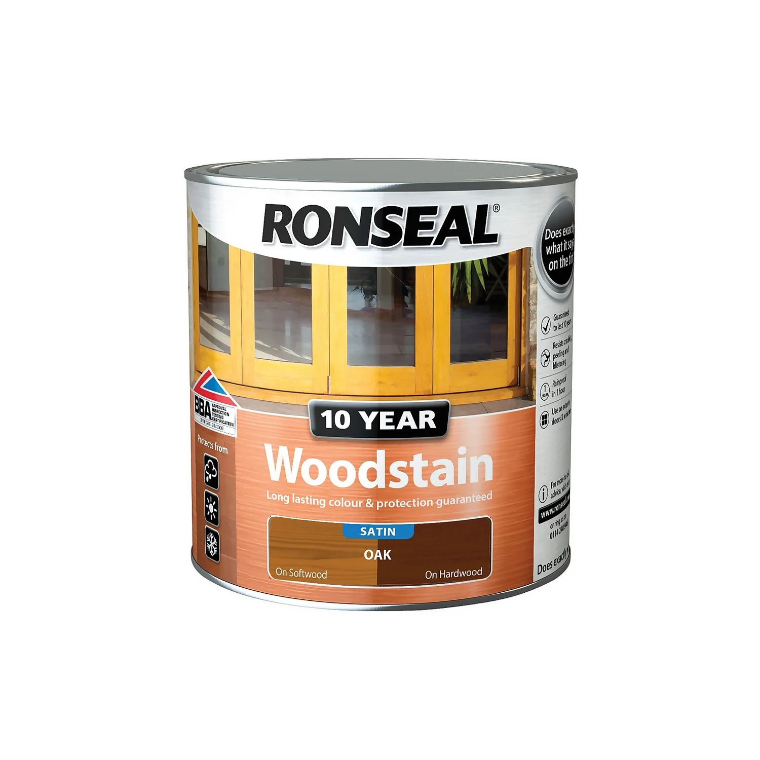 Ronseal 10 Year Woodstain Oak Satin - 2.5L 6 Ronseal 10 Year Woodstain Oak Satin - 2.5L - Image 4