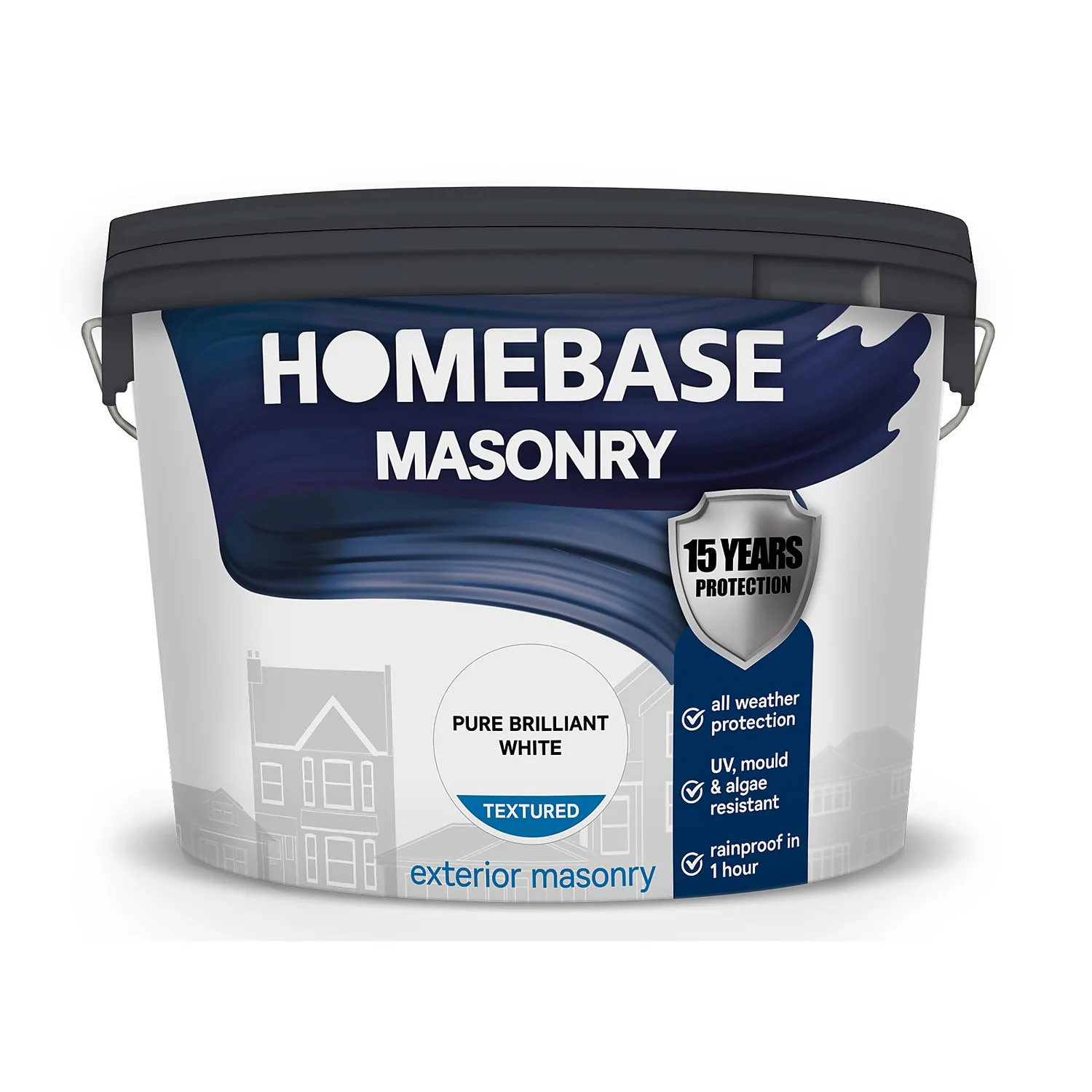 Homebase Textured Masonry Paint - White 10L 4 Homebase Textured Masonry Paint - White 10L - Image 2