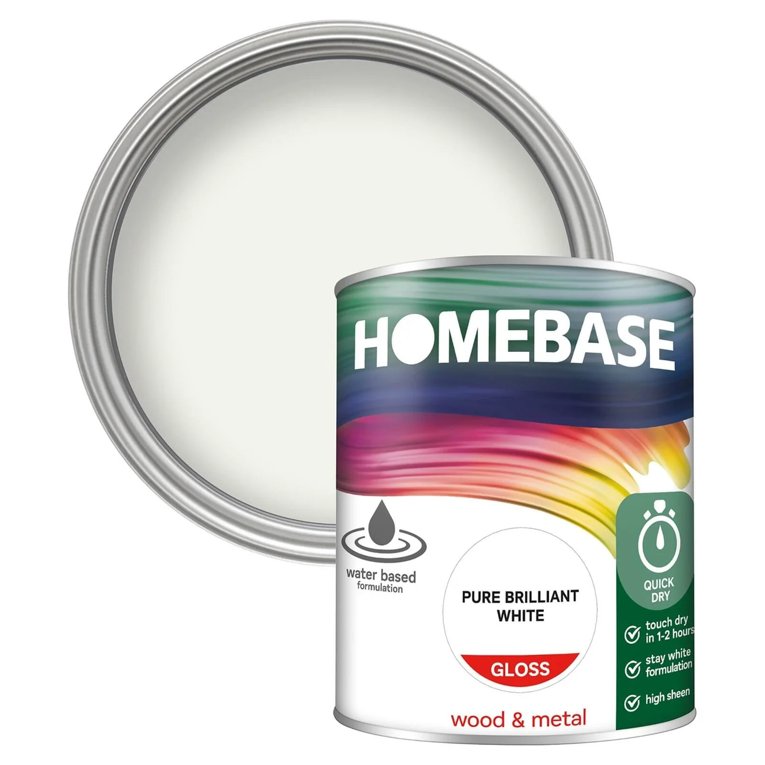 Homebase Interior Quick Dry Gloss Paint Brilliant White - 750ml 3 Homebase Interior Quick Dry Gloss Paint Brilliant White - 750ml
