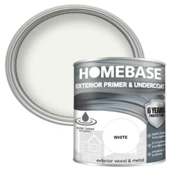 Homebase Exterior Primer Undercoat - Brilliant White 750ml