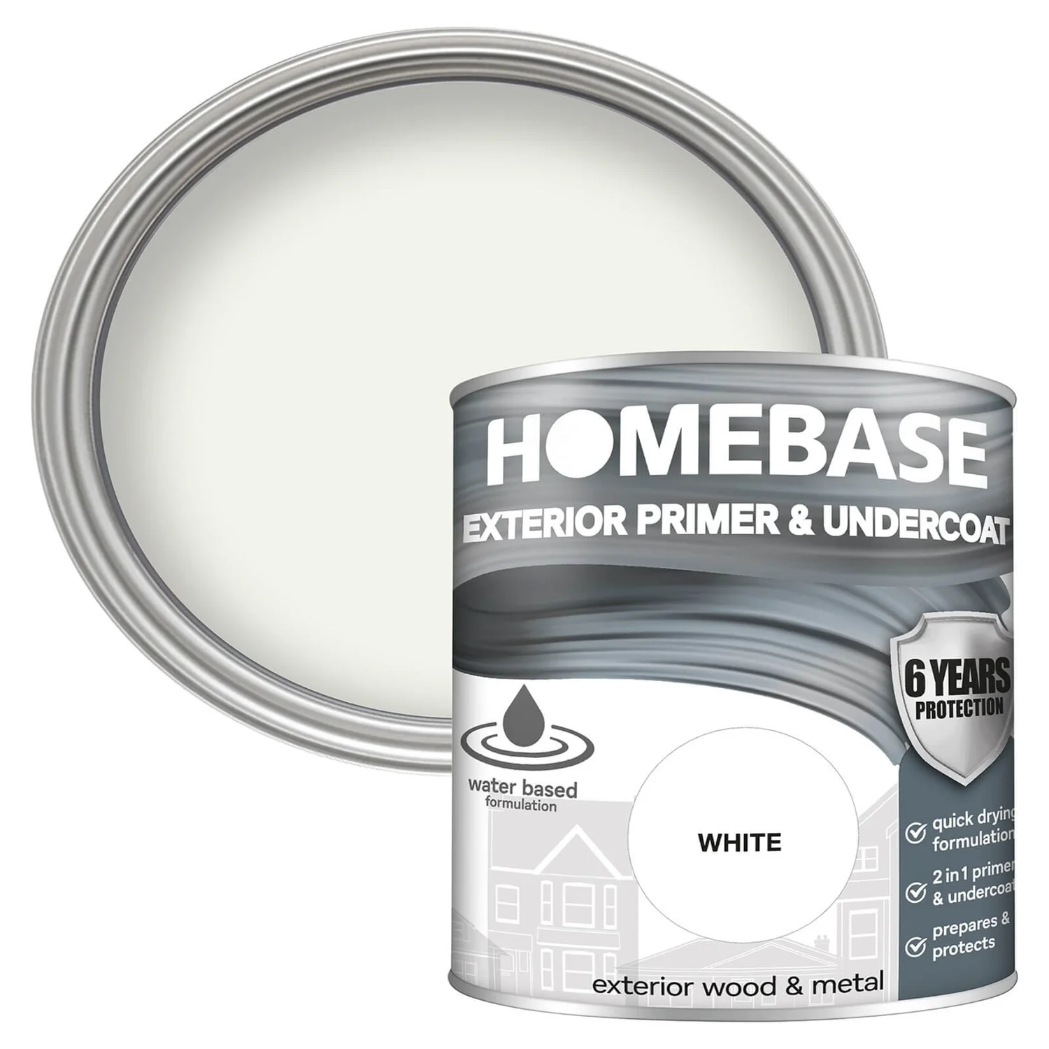 Homebase Exterior Primer Undercoat - Brilliant White 750ml 3 Homebase Exterior Primer Undercoat - Brilliant White 750ml