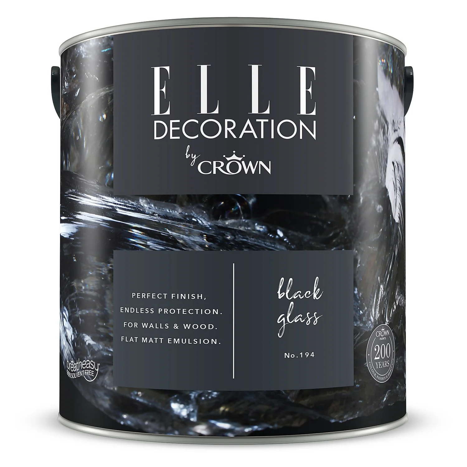 ELLE Decoration By Crown Flat Matt Paint Black Glass - 2.5L 9 ELLE Decoration By Crown Flat Matt Paint Black Glass - 2.5L - Image 7