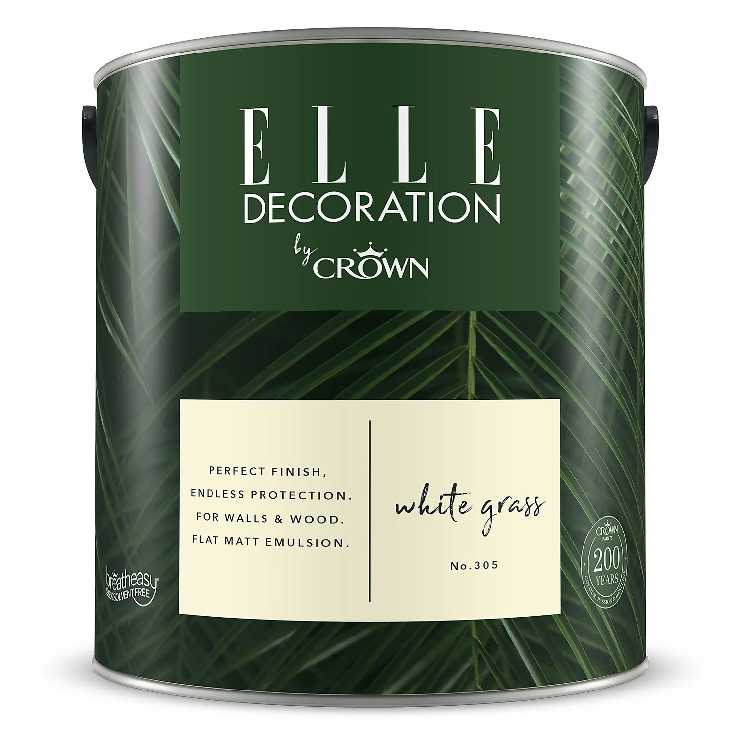 ELLE Decoration By Crown Flat Matt Paint White Grass - 2.5L 9 ELLE Decoration By Crown Flat Matt Paint White Grass - 2.5L - Image 7