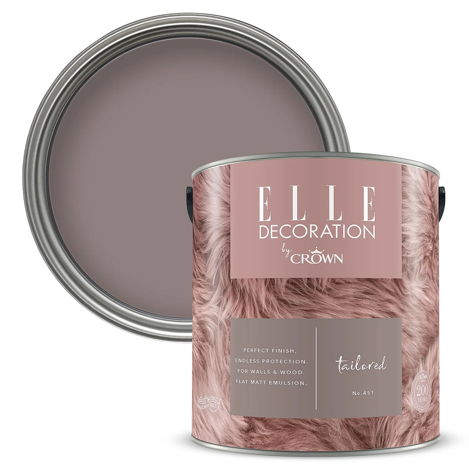 ELLE Decoration By Crown Flat Matt Paint Tailored - 2.5L 3 ELLE Decoration By Crown Flat Matt Paint Tailored - 2.5L