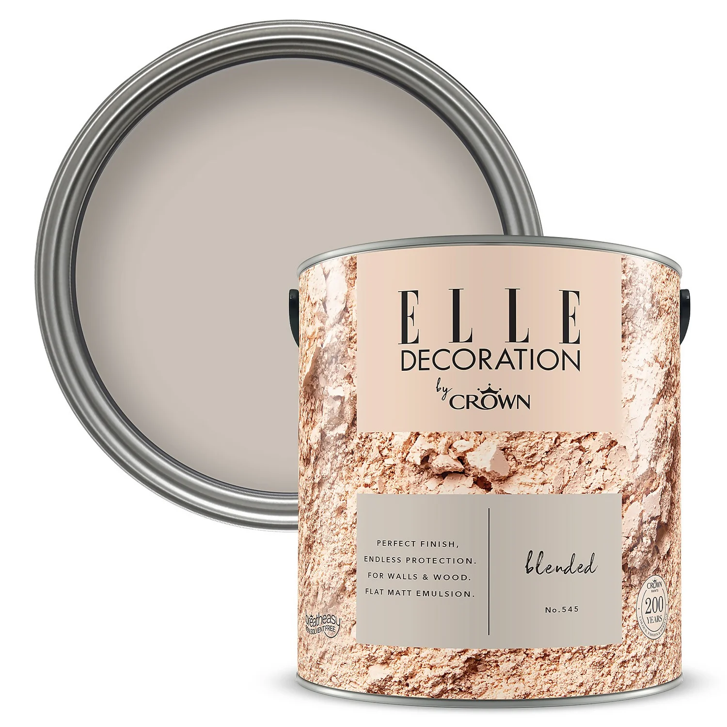ELLE Decoration By Crown Flat Matt Paint Blended - 2.5L 3 ELLE Decoration By Crown Flat Matt Paint Blended - 2.5L