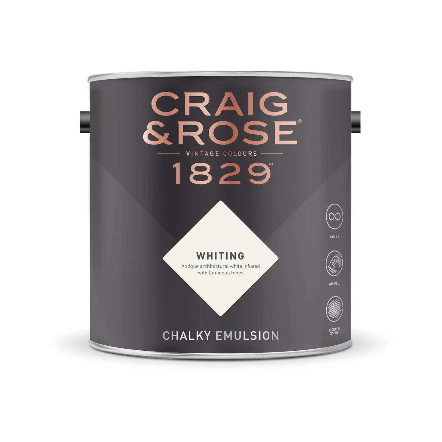 Craig & Rose 1829 Chalky Matt Emulsion Paint Whiting - 5L 4 Craig & Rose 1829 Chalky Matt Emulsion Paint Whiting - 5L - Image 2