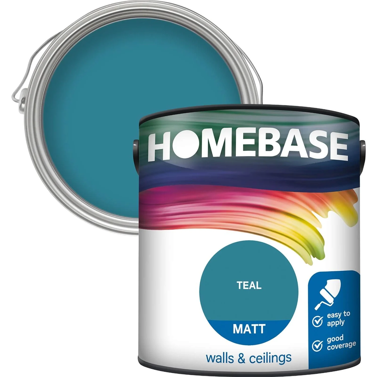 Homebase Matt Emulsion Paint Teal - 2.5L 3 Homebase Matt Emulsion Paint Teal - 2.5L