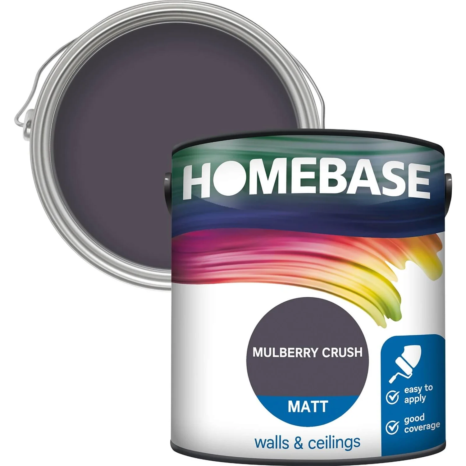 Homebase Matt Emulsion Paint Mulberry Crush - 2.5L 3 Homebase Matt Emulsion Paint Mulberry Crush - 2.5L