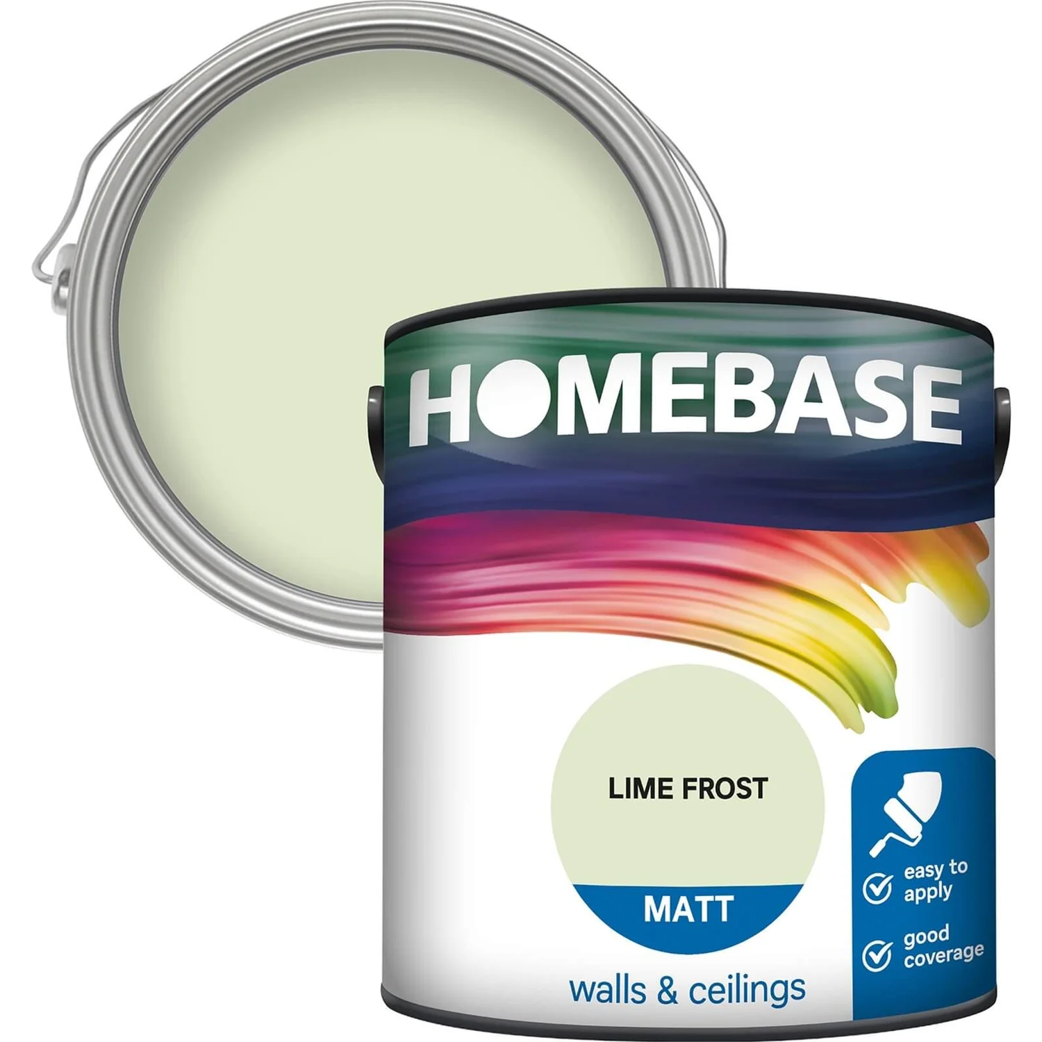 Homebase Matt Emulsion Paint Lime Frost - 2.5L 3 Homebase Matt Emulsion Paint Lime Frost - 2.5L