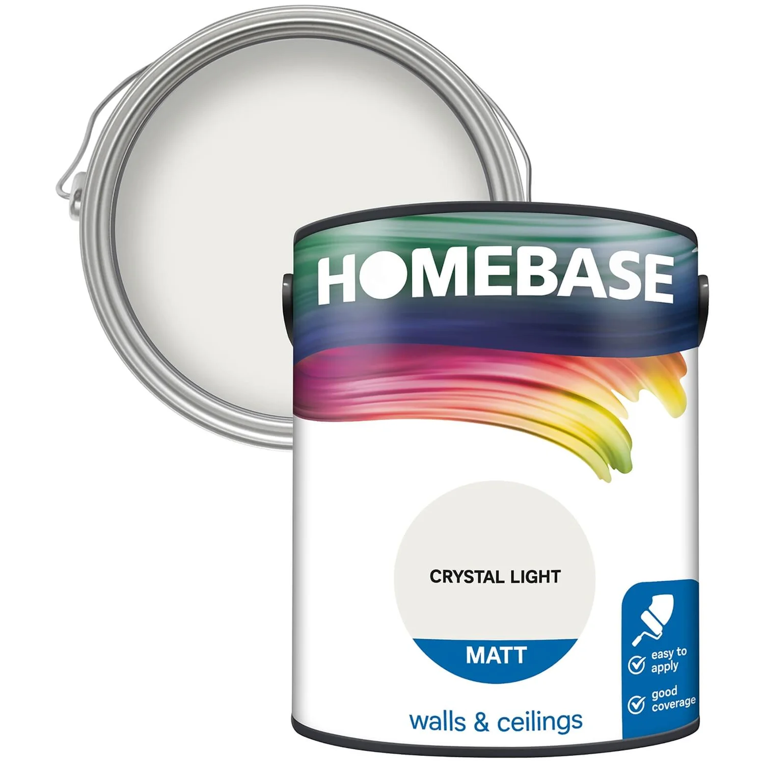 Homebase Matt Emulsion Paint Crystal Light - 5L 3 Homebase Matt Emulsion Paint Crystal Light - 5L
