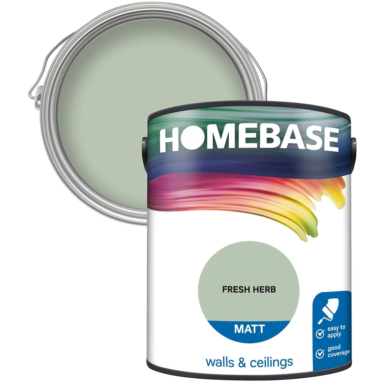 Homebase Matt Emulsion Paint Fresh Herb - 5L 3 Homebase Matt Emulsion Paint Fresh Herb - 5L