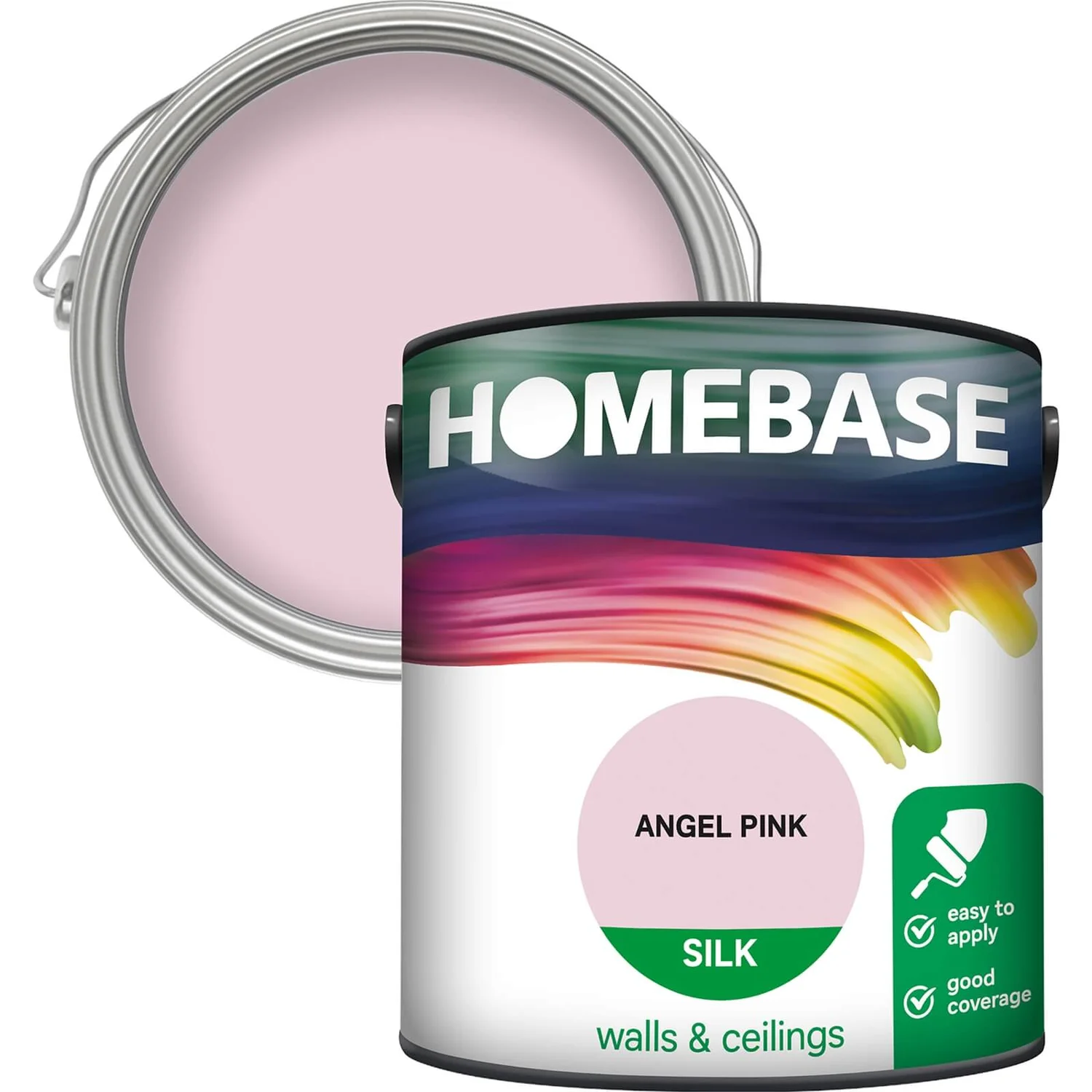 Homebase Silk Emulsion Paint Angel Pink - 2.5L 3 Homebase Silk Emulsion Paint Angel Pink - 2.5L