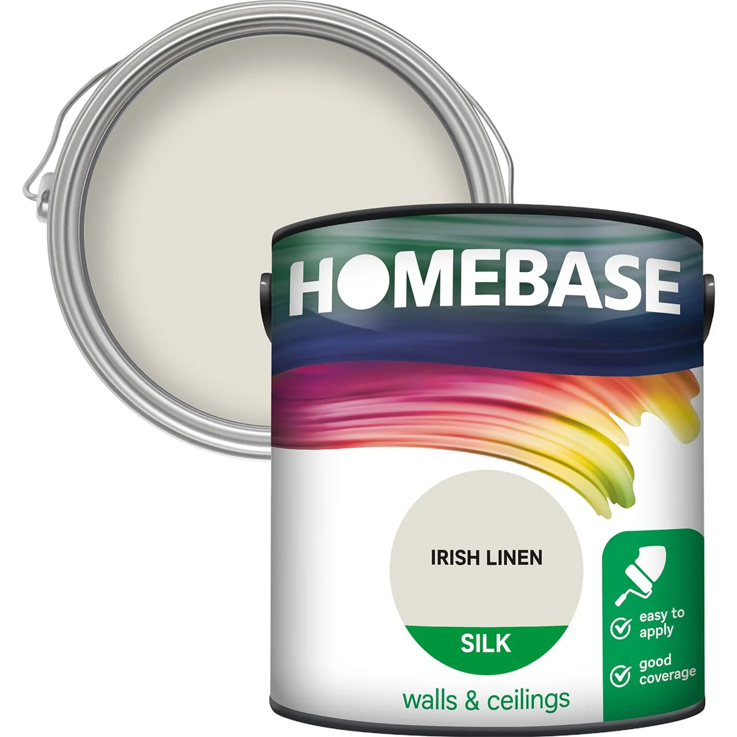 Homebase Silk Emulsion Paint Irish Linen - 2.5L 3 Homebase Silk Emulsion Paint Irish Linen - 2.5L