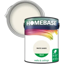 Homebase Silk Emulsion Paint White Sands - 5L