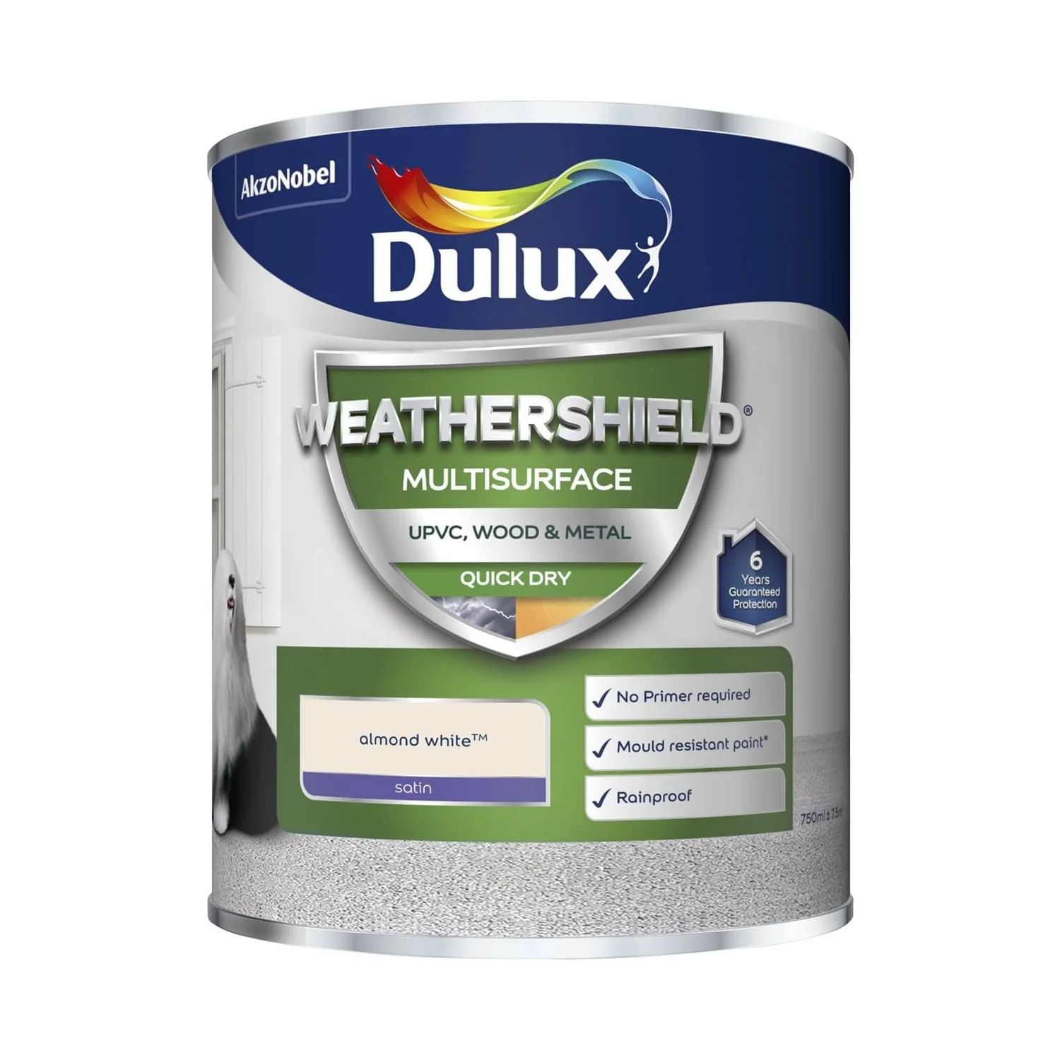 Dulux Weathershield Multi Surface Paint Almond White - 750ml 4 Dulux Weathershield Multi Surface Paint Almond White - 750ml - Image 2
