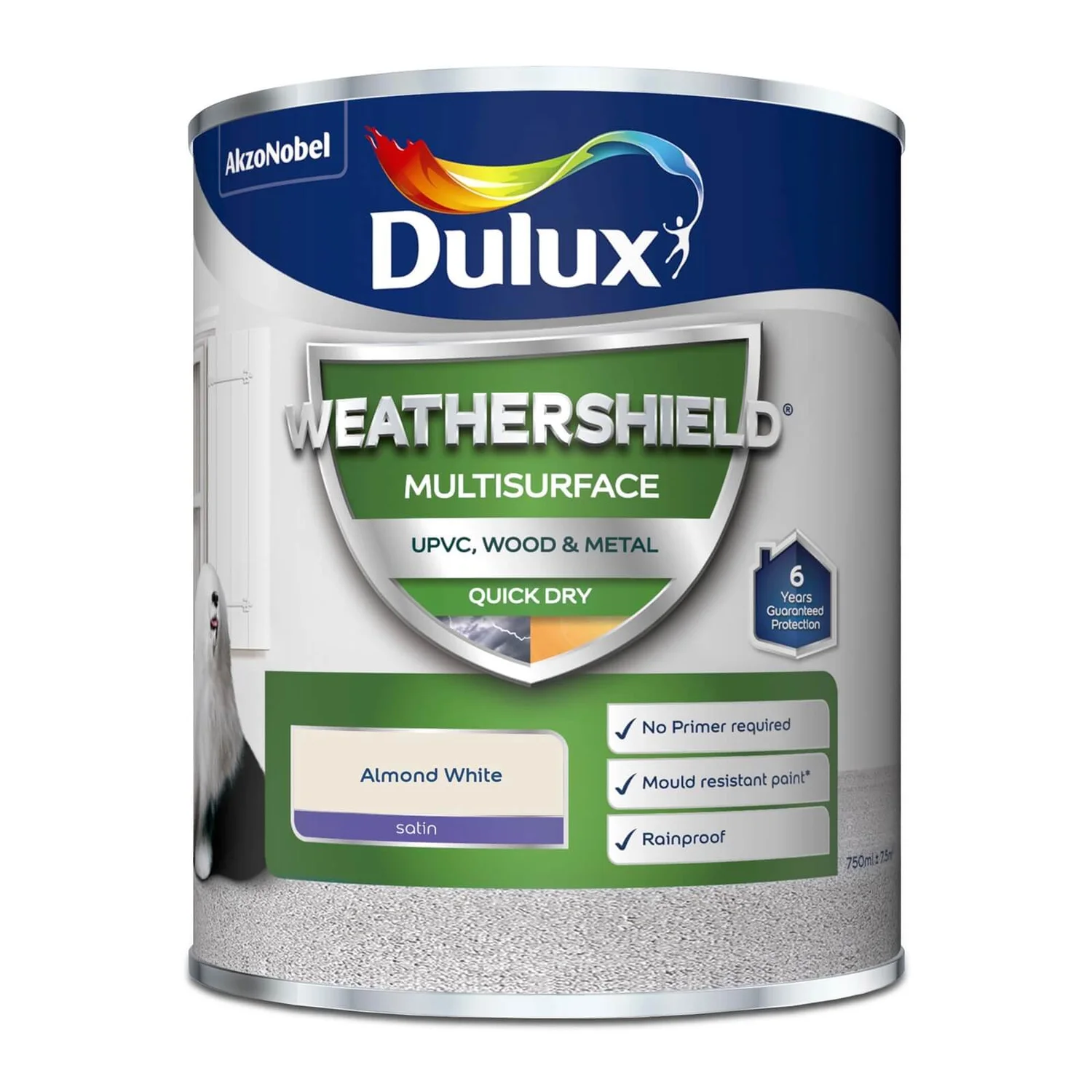 Dulux Weathershield Multi Surface Paint Almond White - 750ml 6 Dulux Weathershield Multi Surface Paint Almond White - 750ml - Image 4