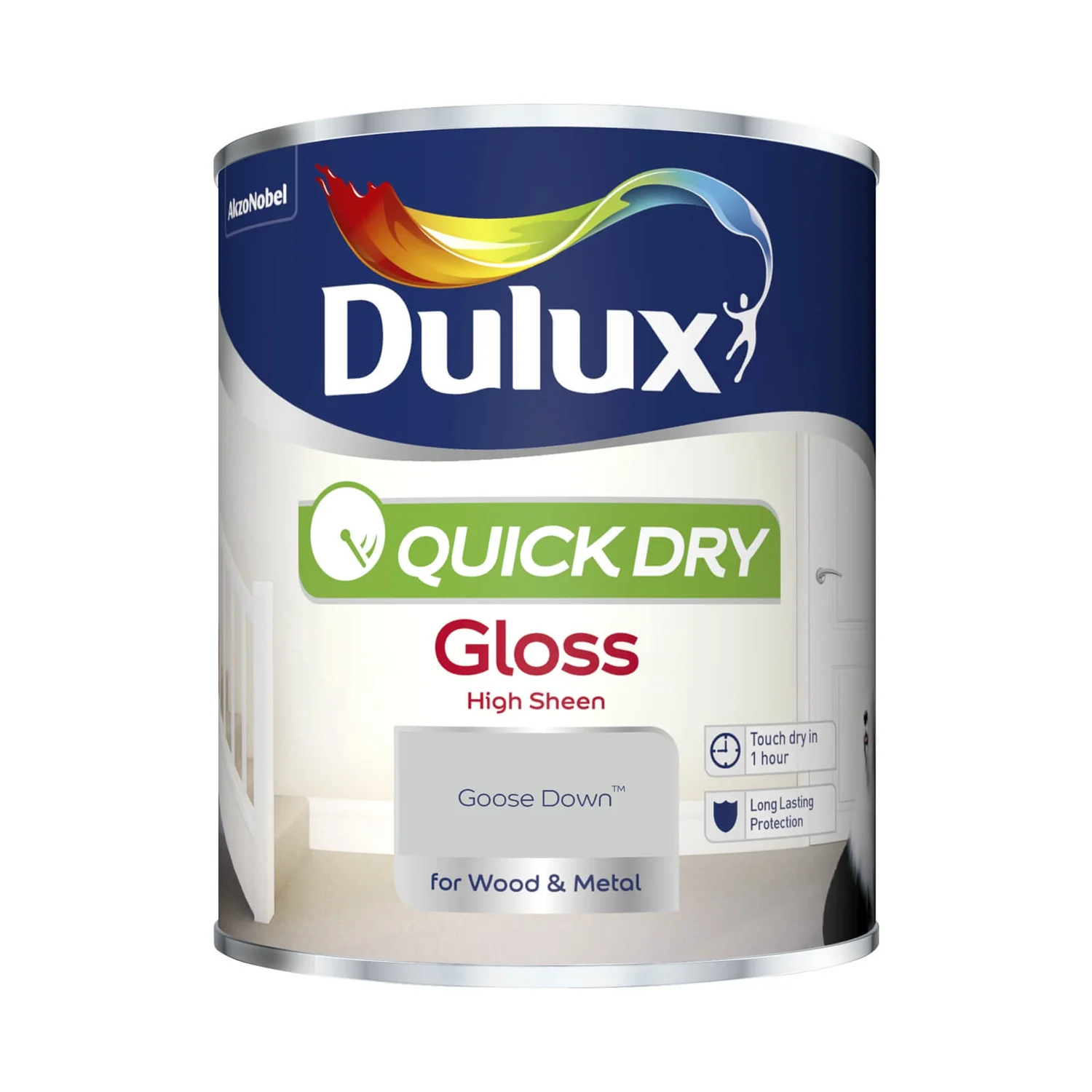 Dulux Quick Dry Gloss Paint Goose Down - 750ml 4 Dulux Quick Dry Gloss Paint Goose Down - 750ml - Image 2