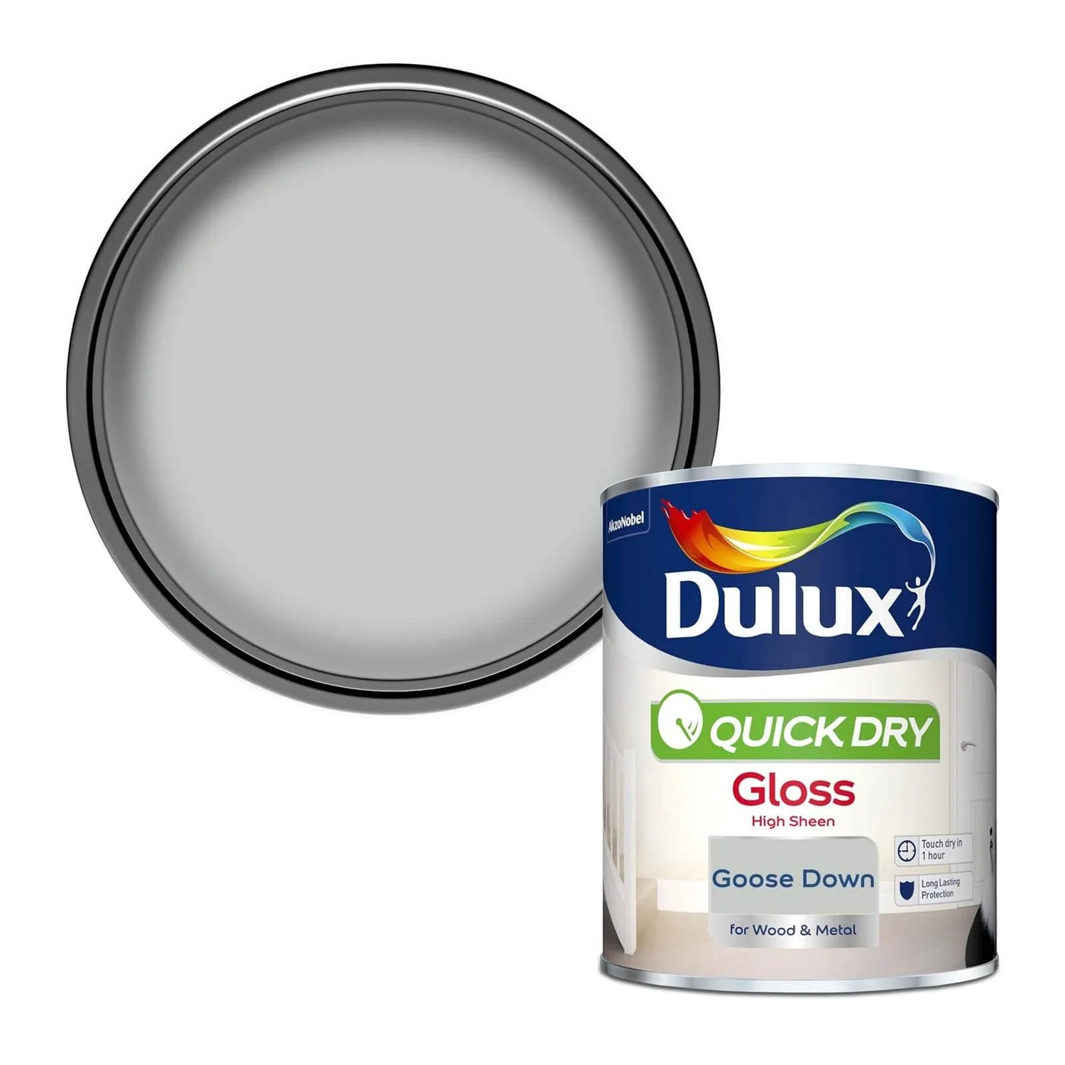 Dulux Quick Dry Gloss Paint Goose Down - 750ml 3 Dulux Quick Dry Gloss Paint Goose Down - 750ml