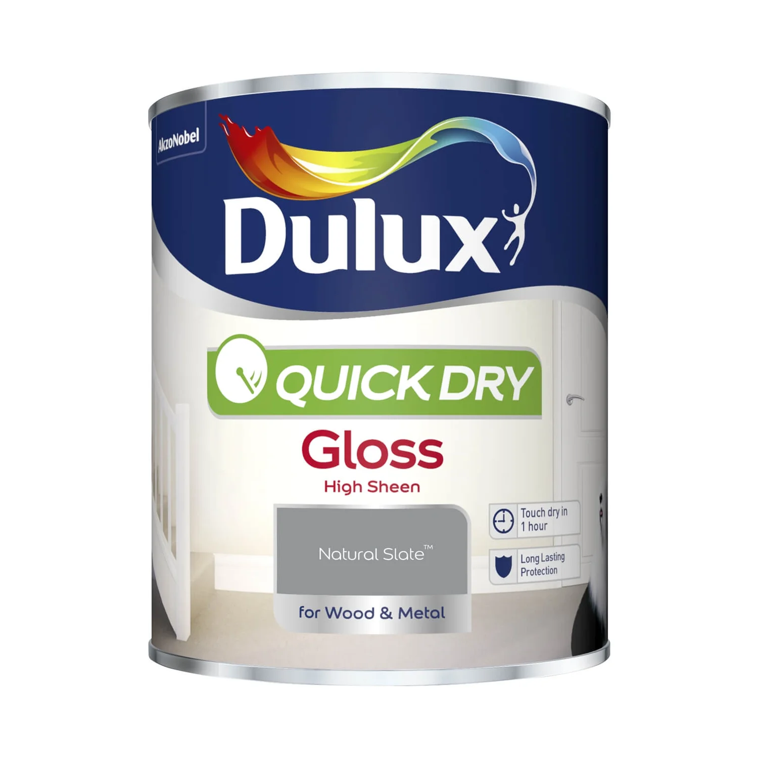 Dulux Quick Dry Gloss Paint Natural Slate - 750ml 4 Dulux Quick Dry Gloss Paint Natural Slate - 750ml - Image 2