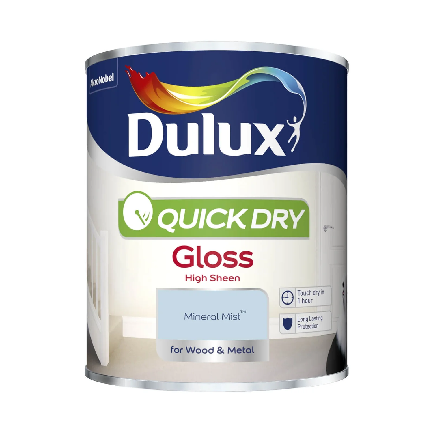 Dulux Quick Dry Gloss Paint Mineral Mist - 750ml 4 Dulux Quick Dry Gloss Paint Mineral Mist - 750ml - Image 2