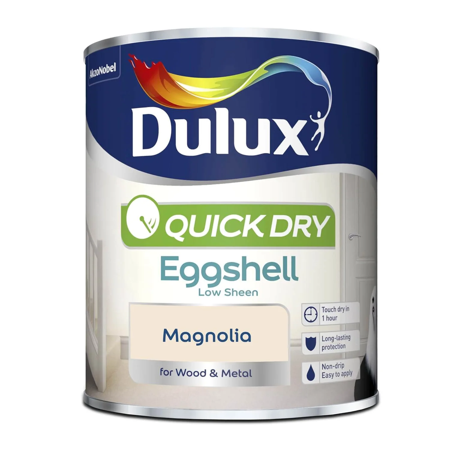 Dulux Quick Dry Eggshell Paint Magnolia - 750ml 5 Dulux Quick Dry Eggshell Paint Magnolia - 750ml - Image 3