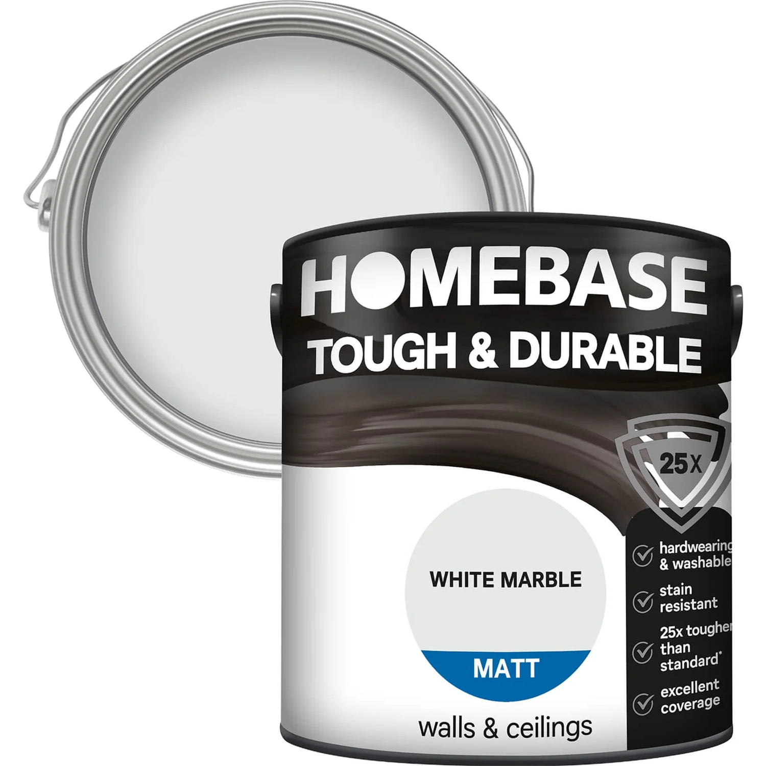 Homebase Tough & Durable Matt Paint White Marble - 2.5L 3 Homebase Tough & Durable Matt Paint White Marble - 2.5L