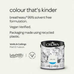 Crown Walls & Ceilings Matt Emulsion Paint Milk White - 2.5L -Laura Paint Shop 12837627 1914969531591332