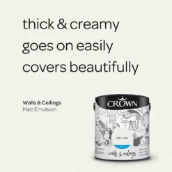 Crown Walls & Ceilings Matt Emulsion Paint Milk White - 2.5L -Laura Paint Shop 12837627 9464969531543341