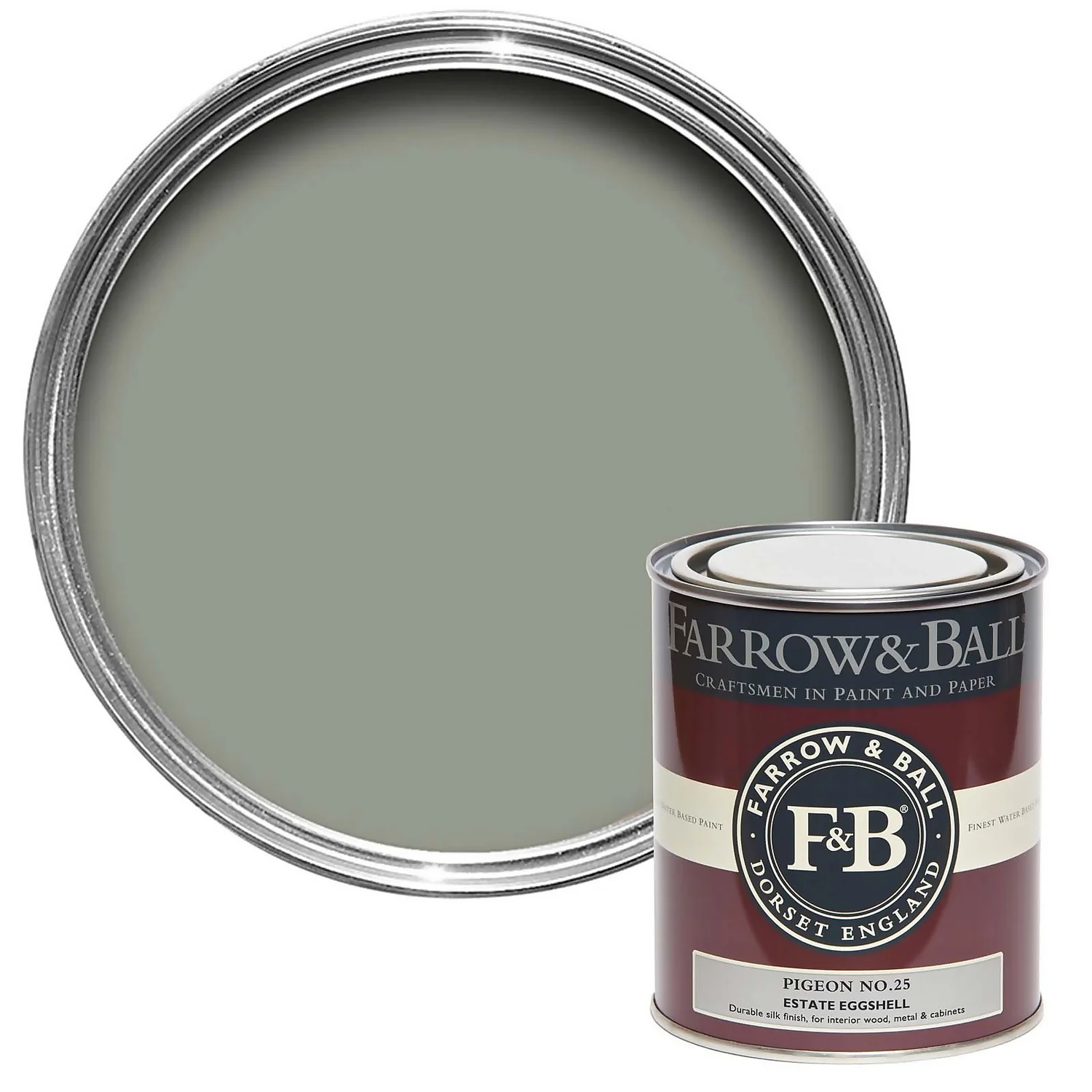 Farrow & Ball Estate Eggshell Paint Pigeon - 750ml 3 Farrow & Ball Estate Eggshell Paint Pigeon - 750ml
