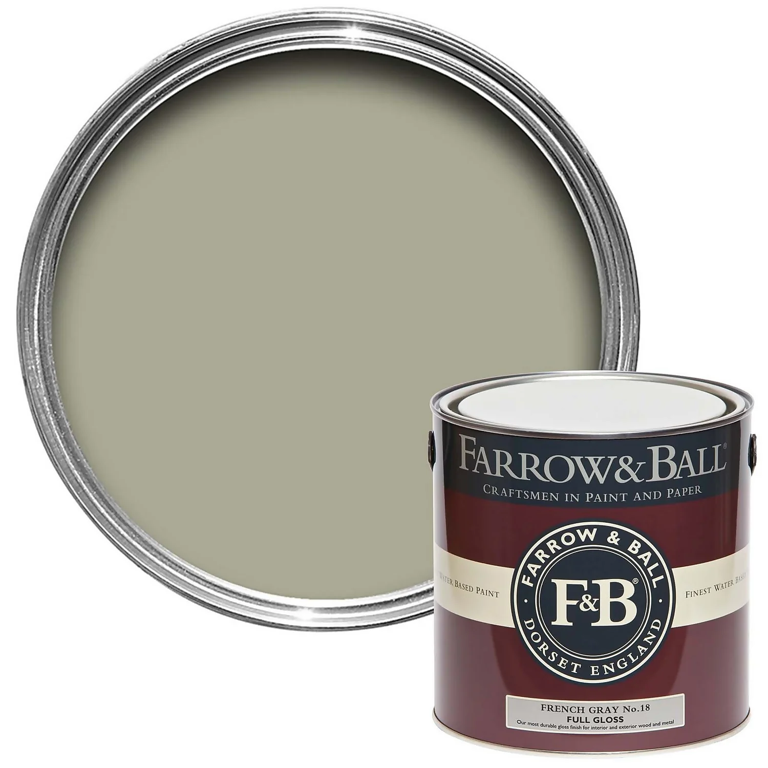 Farrow & Ball Full Gloss French Gray - 2.5L 3 Farrow & Ball Full Gloss French Gray - 2.5L