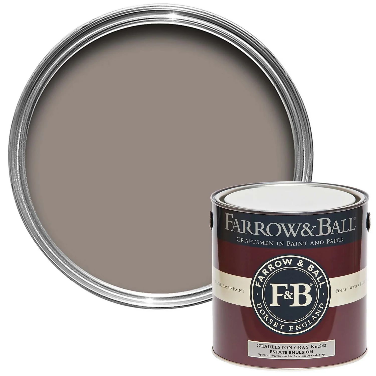 Farrow & Ball Estate Matt Emulsion Paint Charleston Gray - 2.5L 3 Farrow & Ball Estate Matt Emulsion Paint Charleston Gray - 2.5L