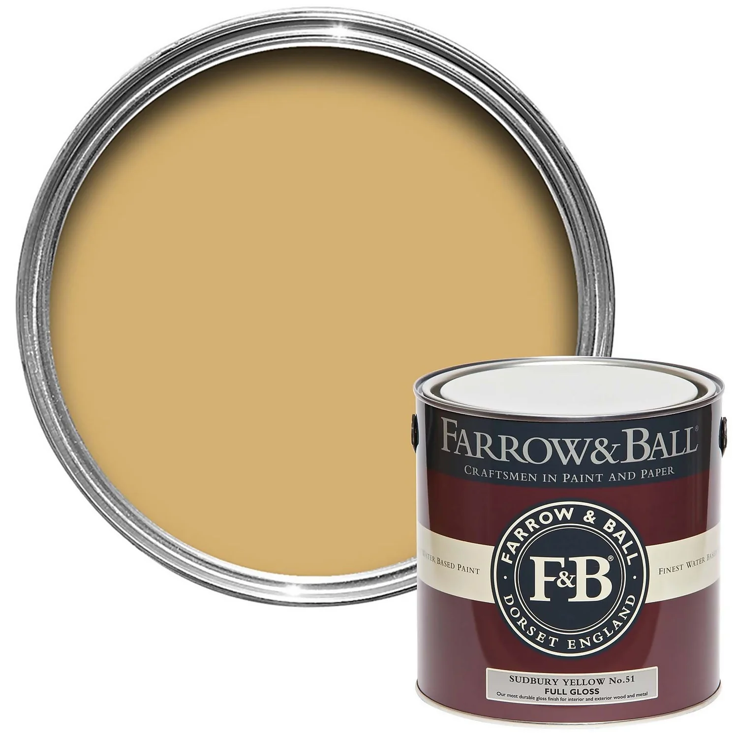 Farrow & Ball Full Gloss Sudbury Yellow - 2.5L 3 Farrow & Ball Full Gloss Sudbury Yellow - 2.5L