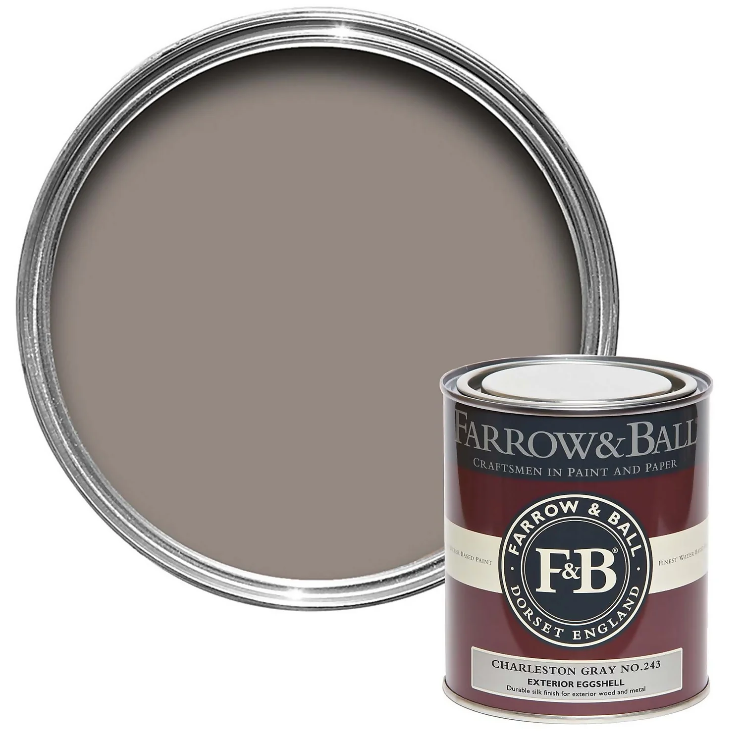 Farrow & Ball Exterior Eggshell Paint Charleston Gray - 750ml 3 Farrow & Ball Exterior Eggshell Paint Charleston Gray - 750ml