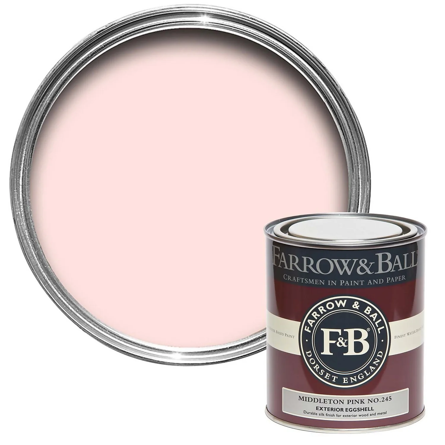 Farrow & Ball Exterior Eggshell Paint Middleton Pink - 750ml 3 Farrow & Ball Exterior Eggshell Paint Middleton Pink - 750ml