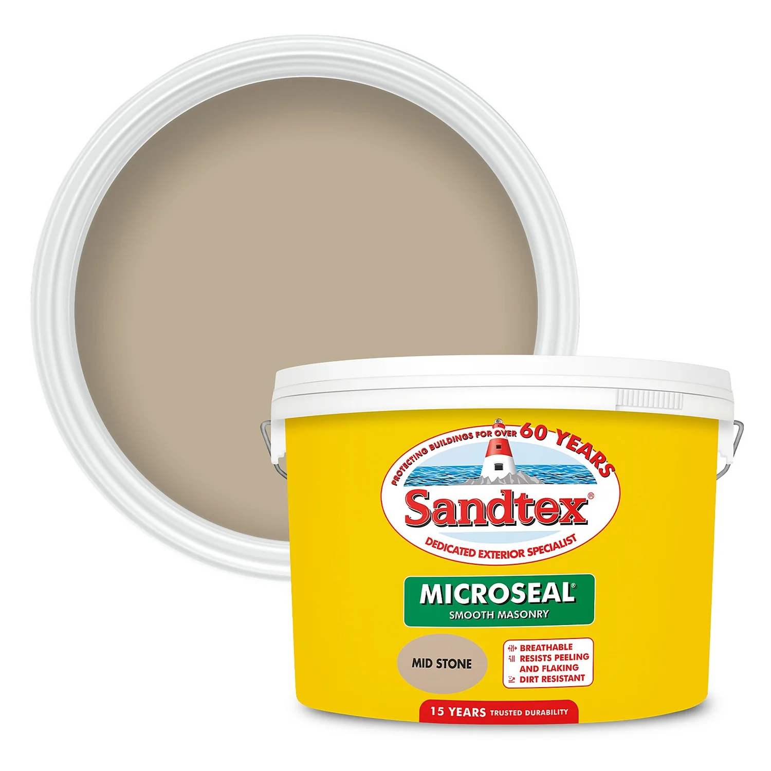 Sandtex® Ultra Smooth Masonry Paint Mid Stone - 10L 3 Sandtex® Ultra Smooth Masonry Paint Mid Stone - 10L