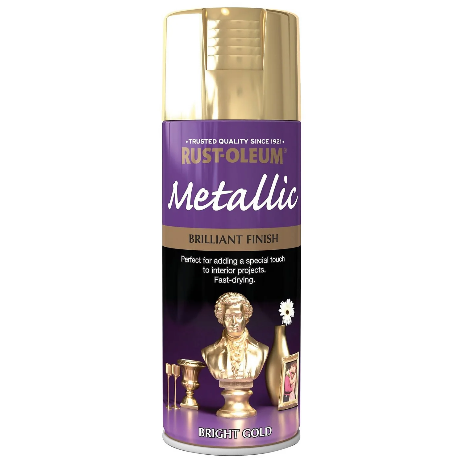Rust-Oleum Bright Gold - Metallic Spray Paint - 400ml 3 Rust-Oleum Bright Gold - Metallic Spray Paint - 400ml