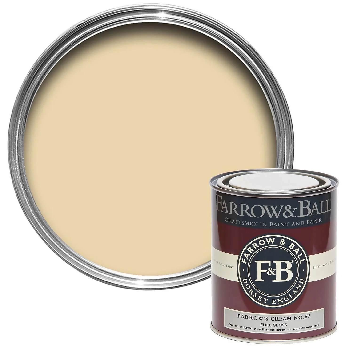Farrow & Ball Full Gloss Paint Farrow's Cream - 750ml 3 Farrow & Ball Full Gloss Paint Farrow's Cream - 750ml
