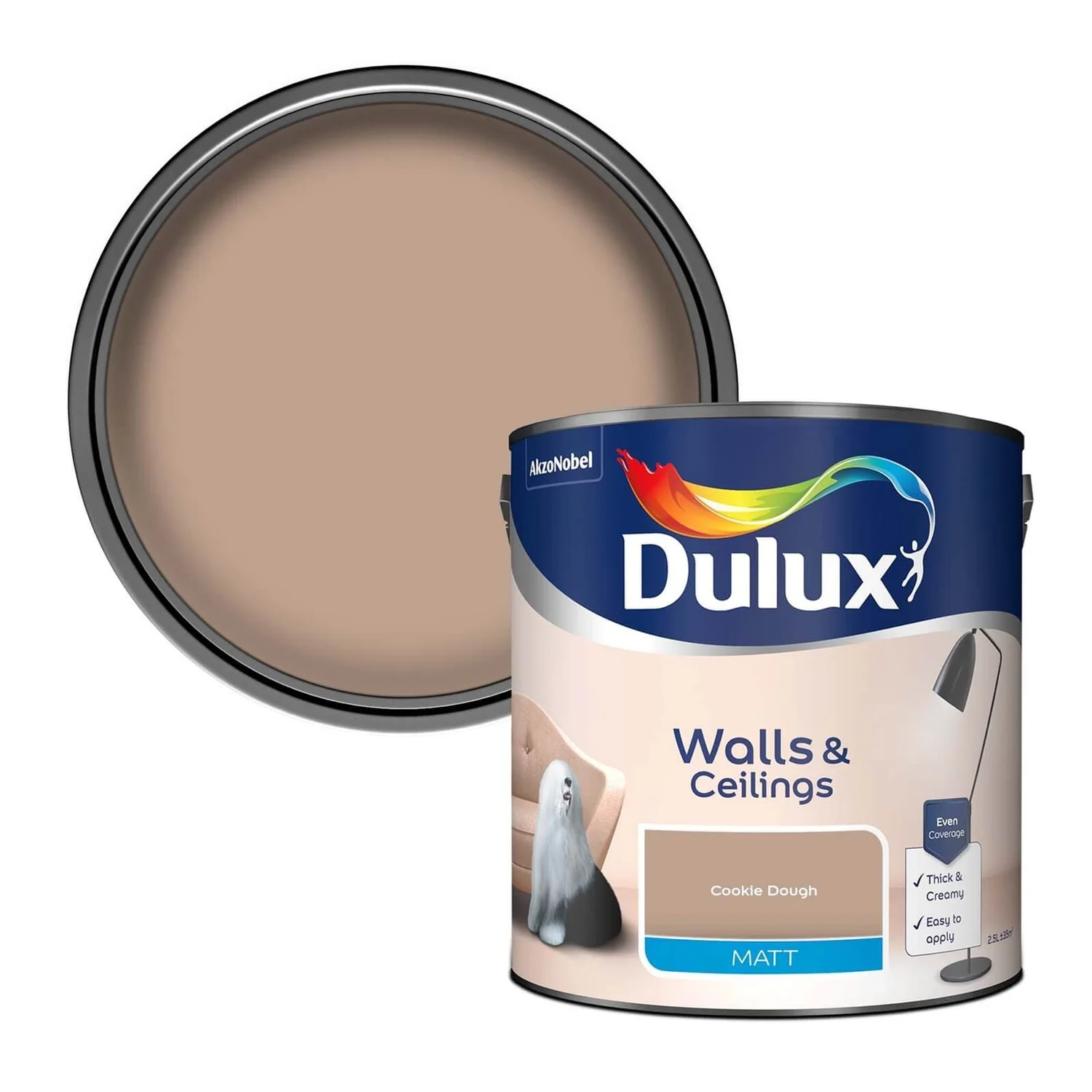 Dulux Matt Emulsion Paint Cookie Dough - 2.5L 3 Dulux Matt Emulsion Paint Cookie Dough - 2.5L