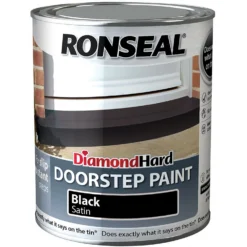 Ronseal Diamond Hard Black - Doorstep Satin Paint - 750ml