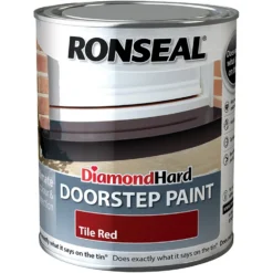 Ronseal Diamond Hard Tile Red - Doorstep Satin Paint - 750ml