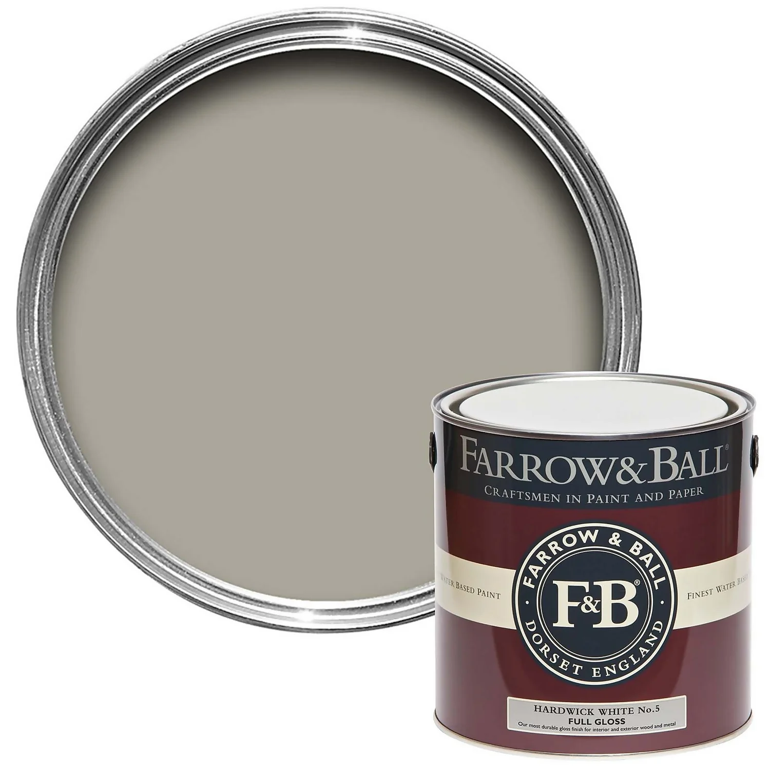 Farrow & Ball Full Gloss Paint Hardwick White - 2.5L 3 Farrow & Ball Full Gloss Paint Hardwick White - 2.5L