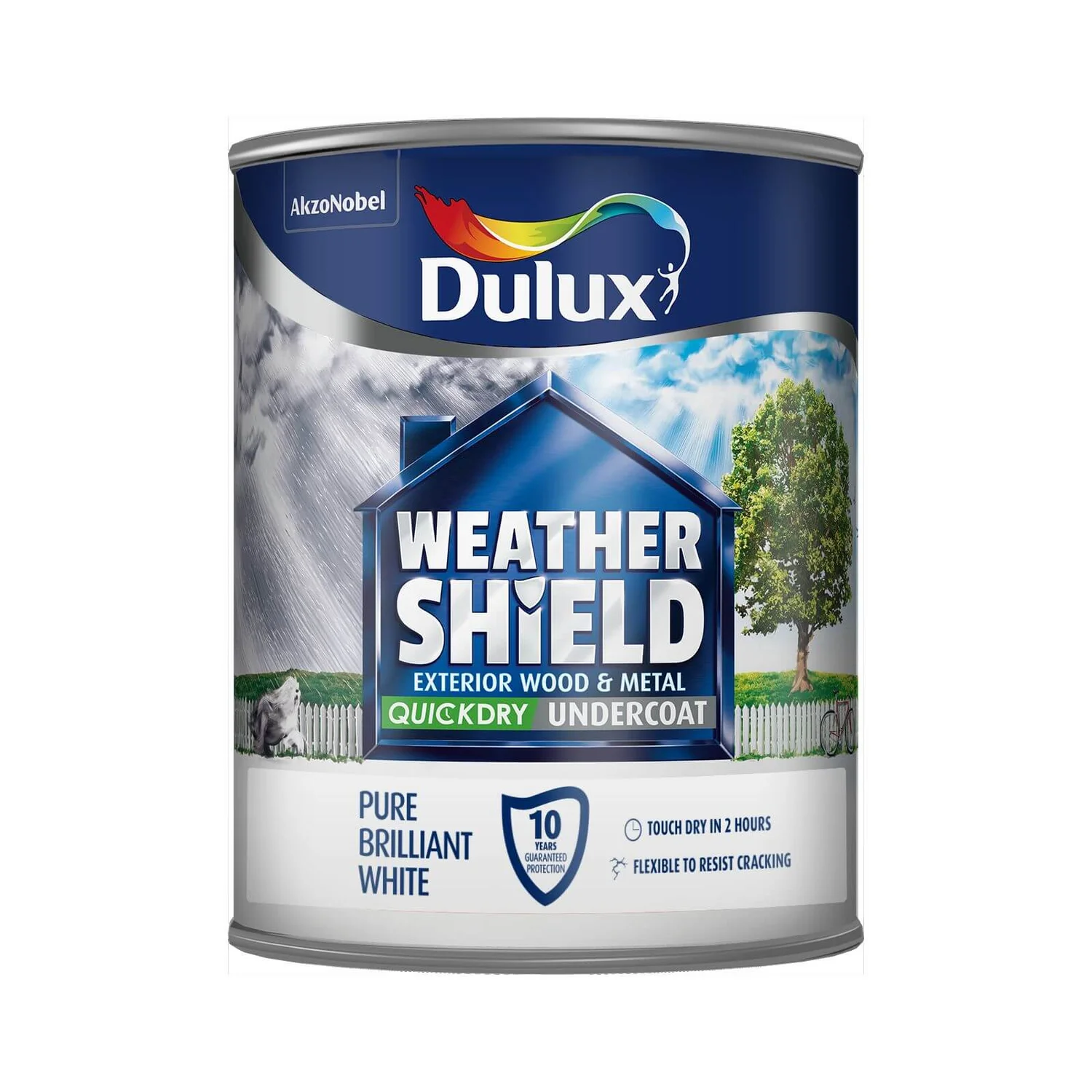Dulux Weathershield Exterior Quick Dry Undercoat Pure Brilliant White - 750ml 4 Dulux Weathershield Exterior Quick Dry Undercoat Pure Brilliant White - 750ml - Image 2