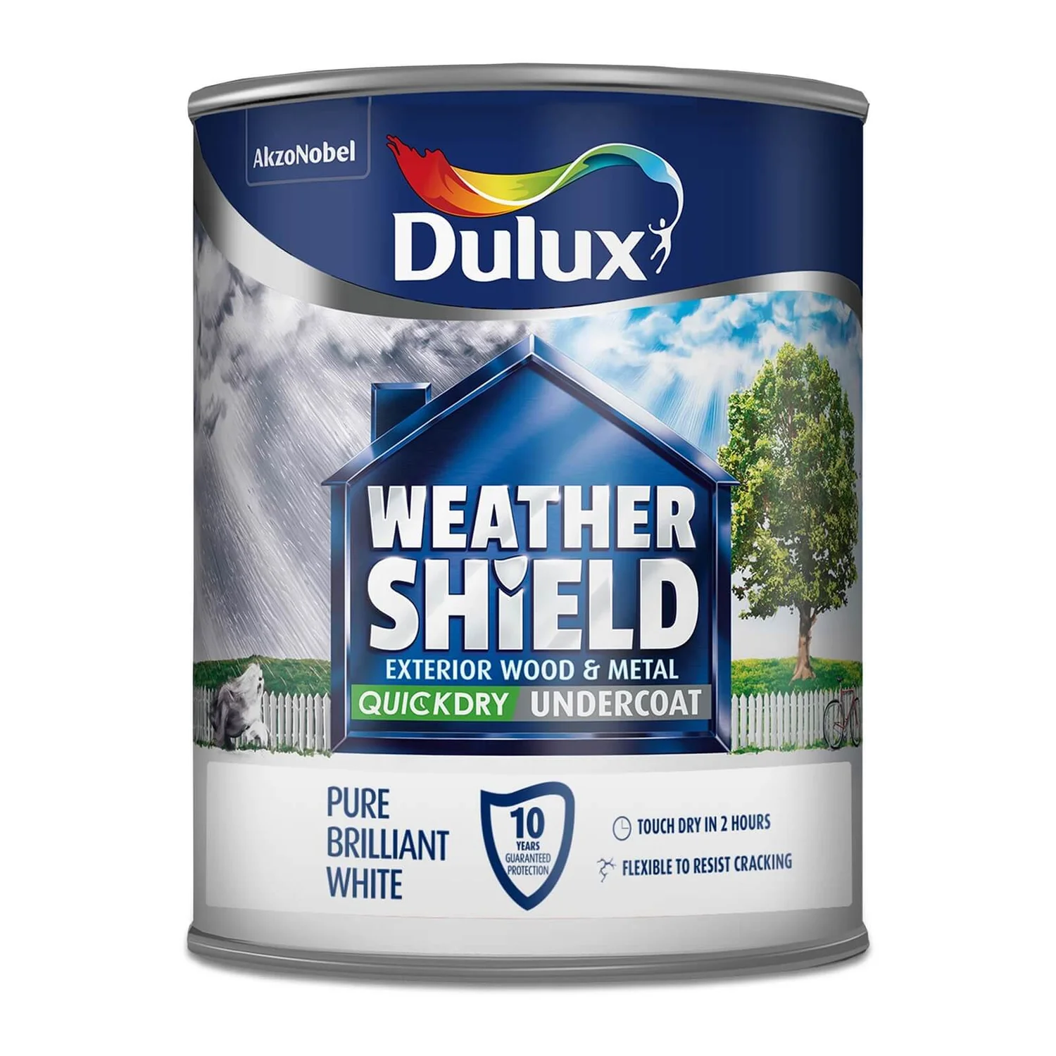 Dulux Weathershield Exterior Quick Dry Undercoat Pure Brilliant White - 750ml 6 Dulux Weathershield Exterior Quick Dry Undercoat Pure Brilliant White - 750ml - Image 4