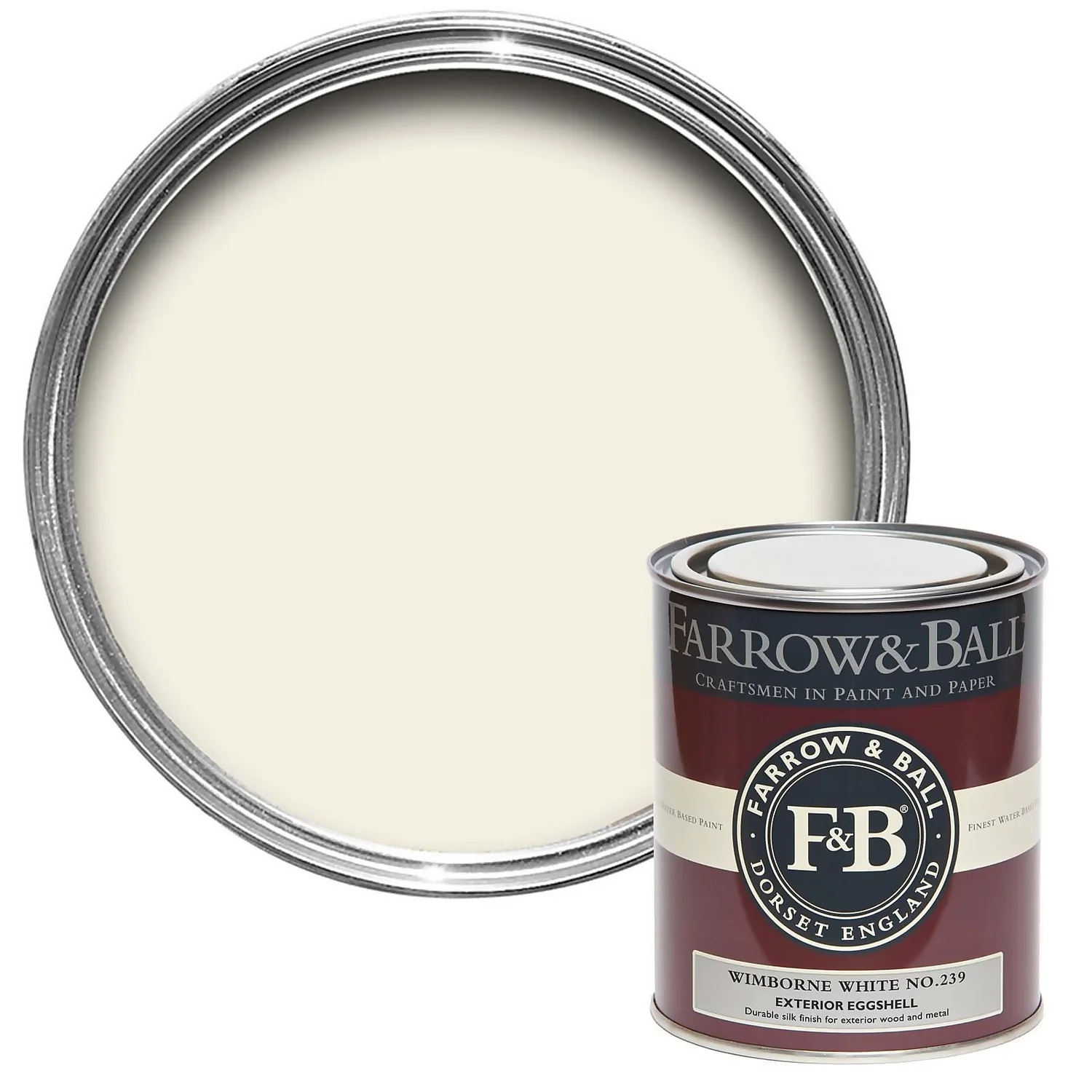 Farrow & Ball Exterior Eggshell Paint Wimborne White - 750ml 3 Farrow & Ball Exterior Eggshell Paint Wimborne White - 750ml