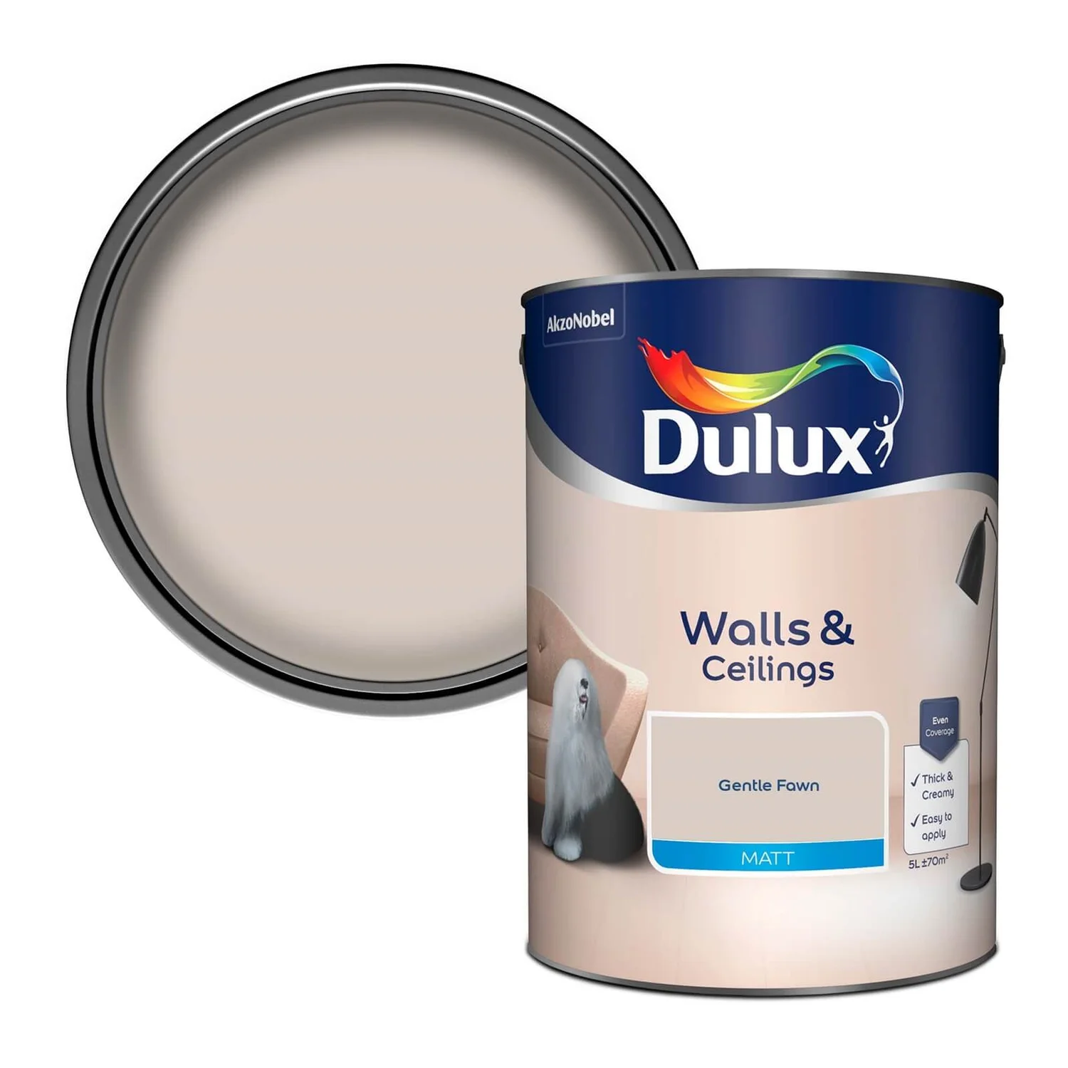 Dulux Matt Emulsion Paint Gentle Fawn - 5L 3 Dulux Matt Emulsion Paint Gentle Fawn - 5L