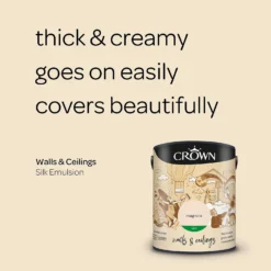 Crown Walls & Ceilings Silk Emulsion Paint Magnolia - 5L 14 Crown Walls & Ceilings Silk Emulsion Paint Magnolia - 5L -Laura Paint Shop 12841941 1554966161500820