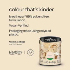 Crown Walls & Ceilings Silk Emulsion Paint Magnolia - 5L 15 Crown Walls & Ceilings Silk Emulsion Paint Magnolia - 5L -Laura Paint Shop 12841941 1934966161539337